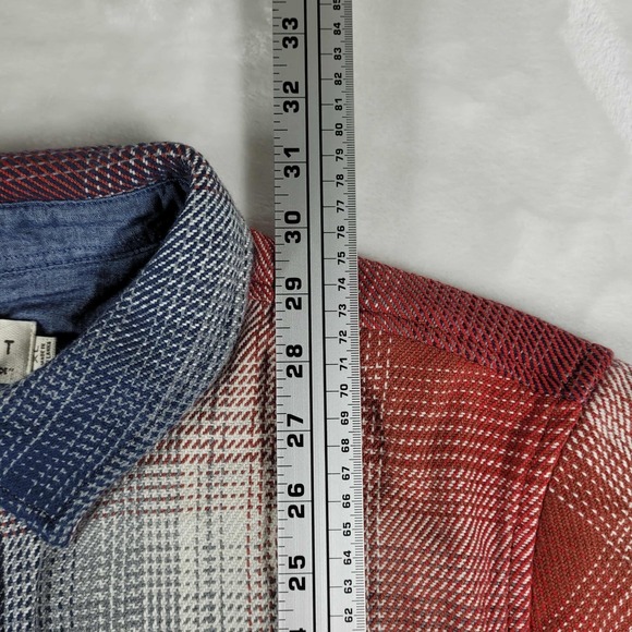 Outerknown Blanket Shirt Men's XL Red White Blue Plaid Flannel Heavy NWT - Picture 3 of 9